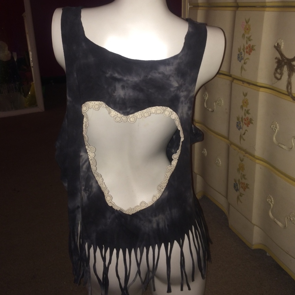 COPY - Tie dye heart cutout tank!